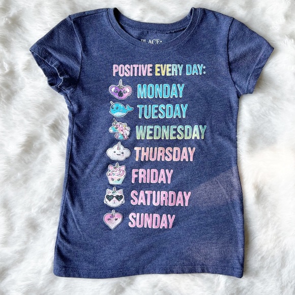 The Children’s Place Positive Every Day Short Sleeve Graphic T-Shirt Girls XS 4 - Picture 1 of 8